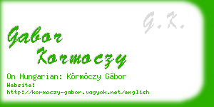 gabor kormoczy business card