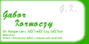 gabor kormoczy business card